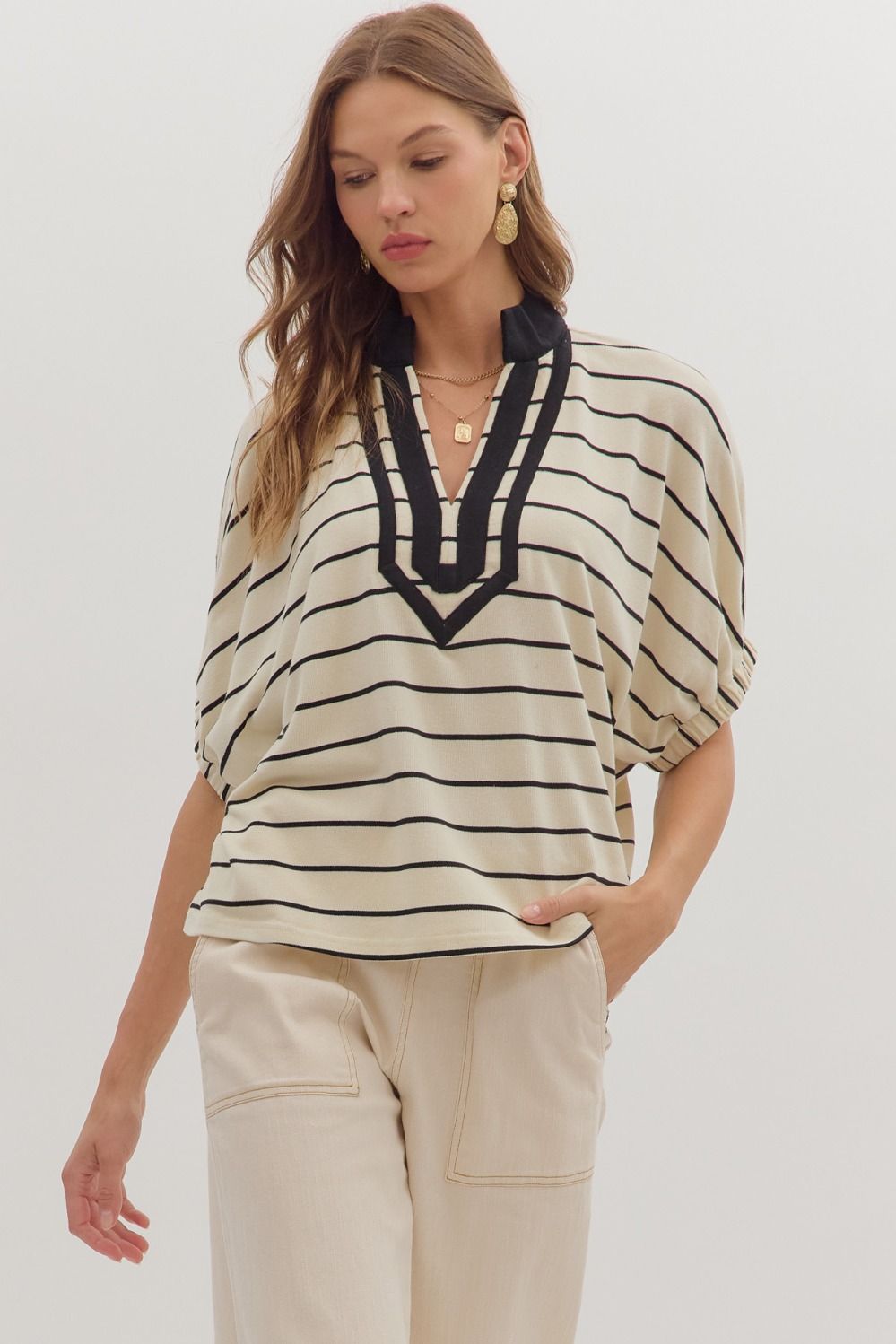 Black & White Striped Top