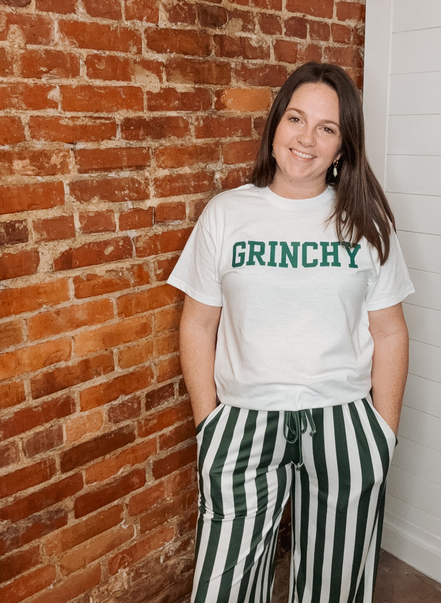 Vertical Striped Pants - Green