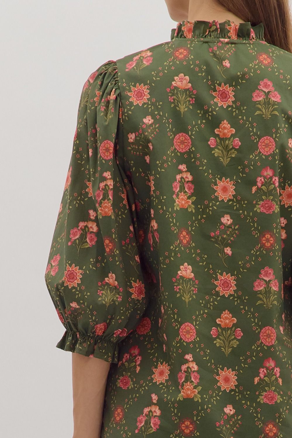 Olive & Floral Short Dress