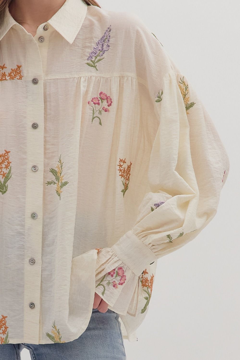 Embroidered Floral Top