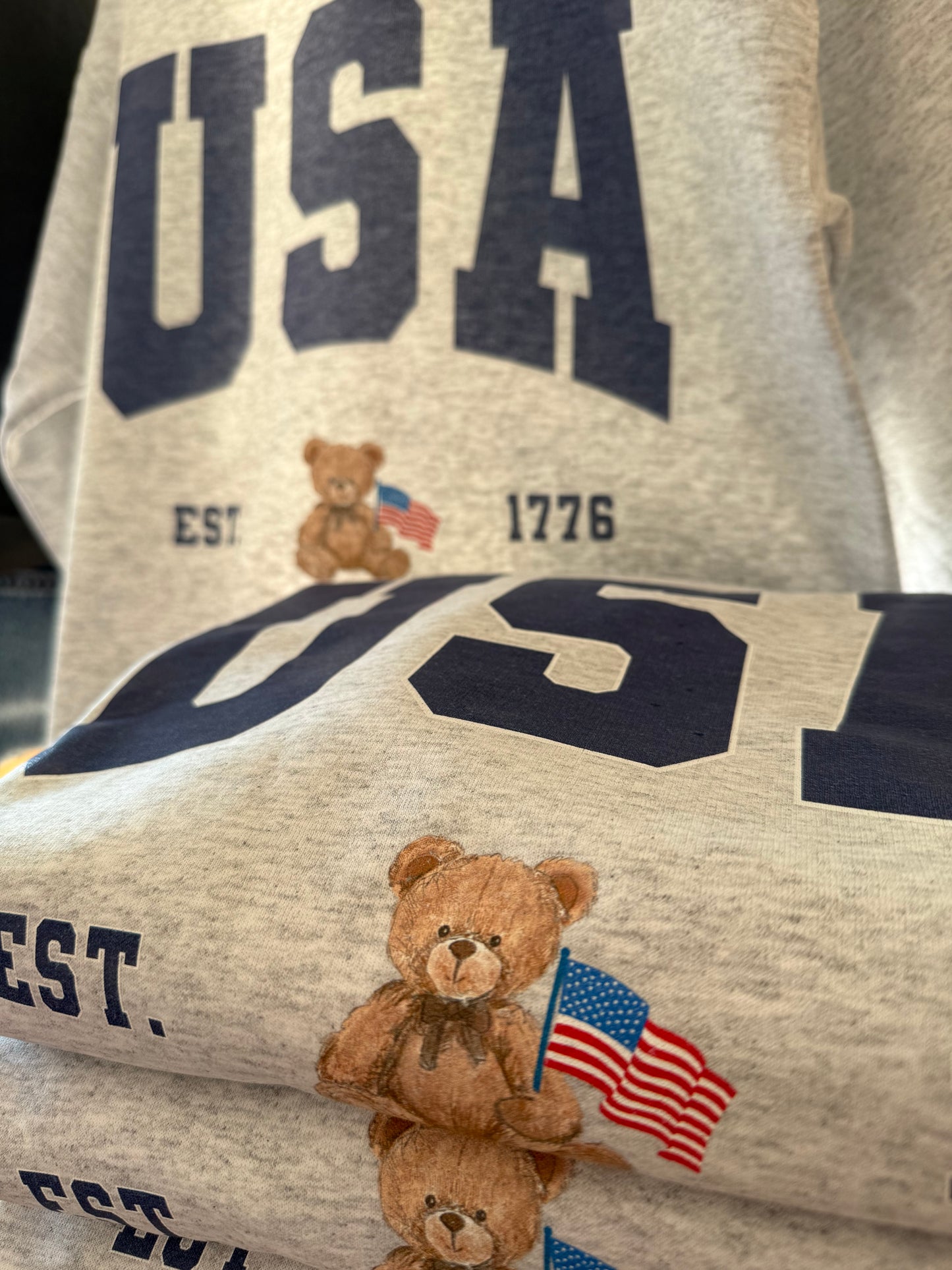 USA Teddy Bear Sweatshirt
