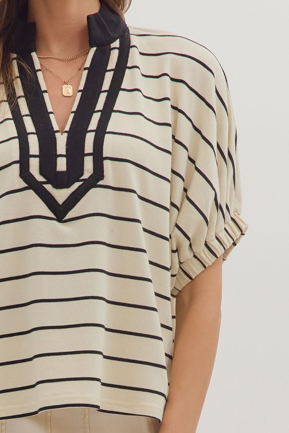Black & White Striped Top