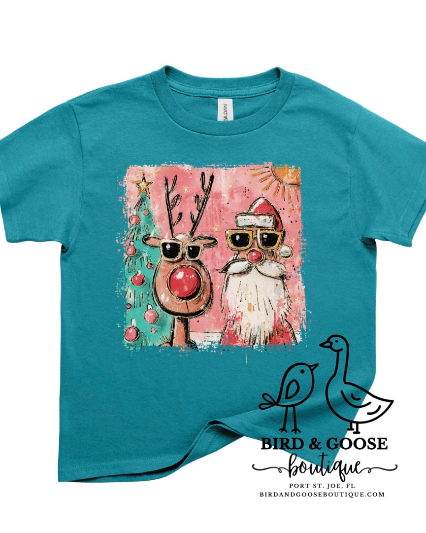Reindeer & Santa T-Shirt