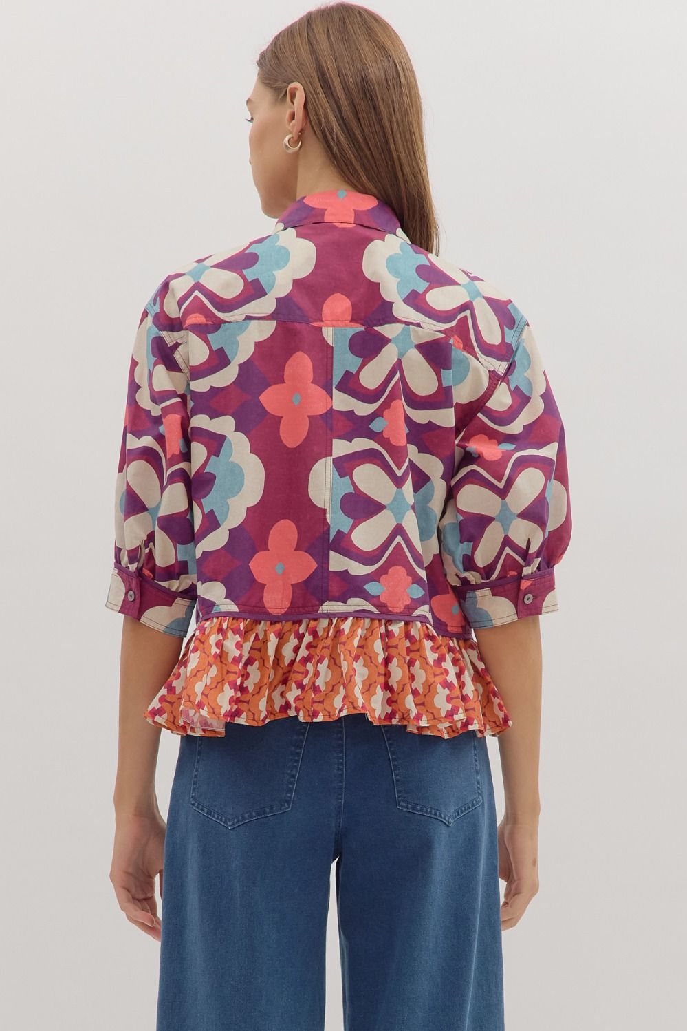 Groovy Ruffle Button-Up