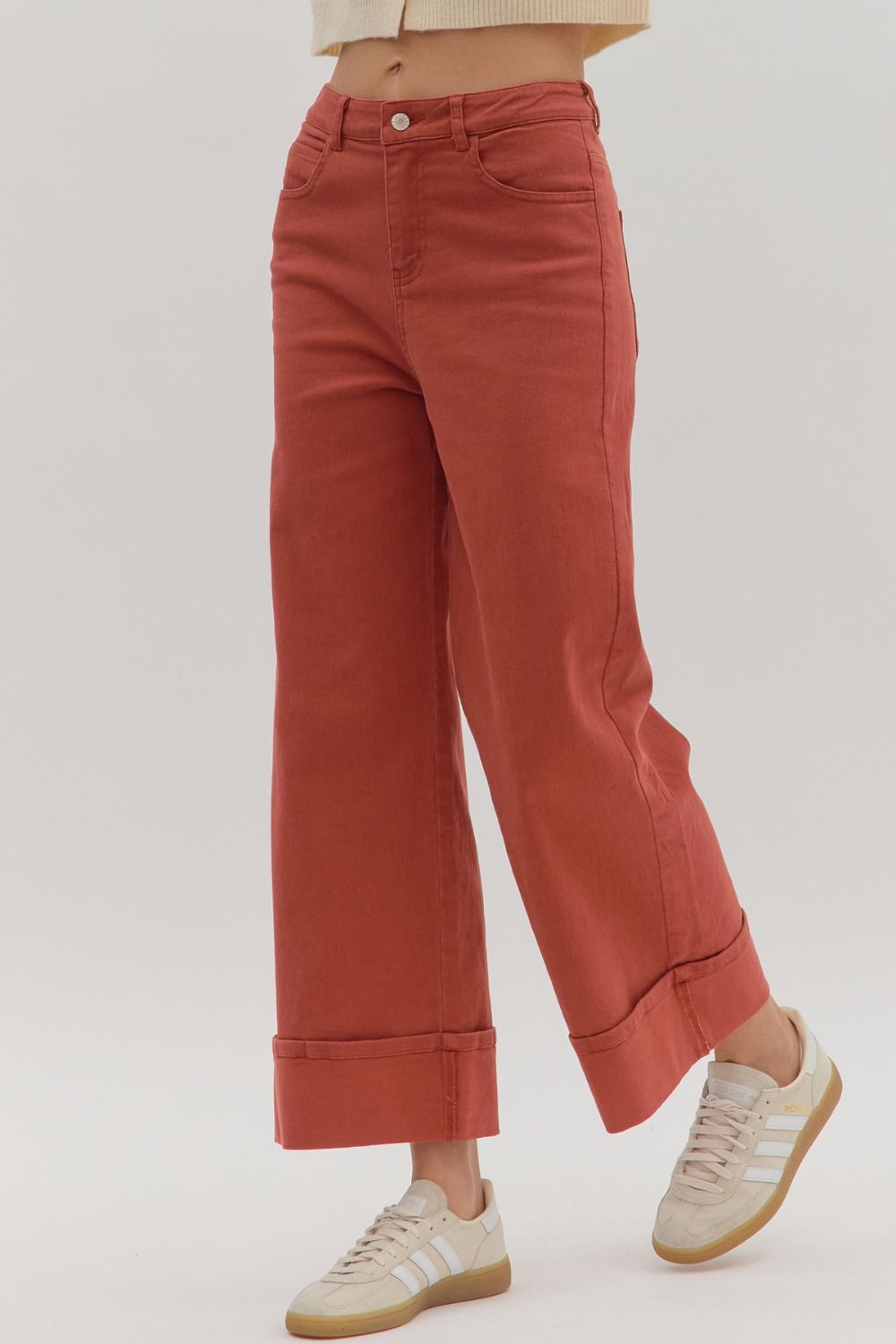 Rust Roll-Up Pants
