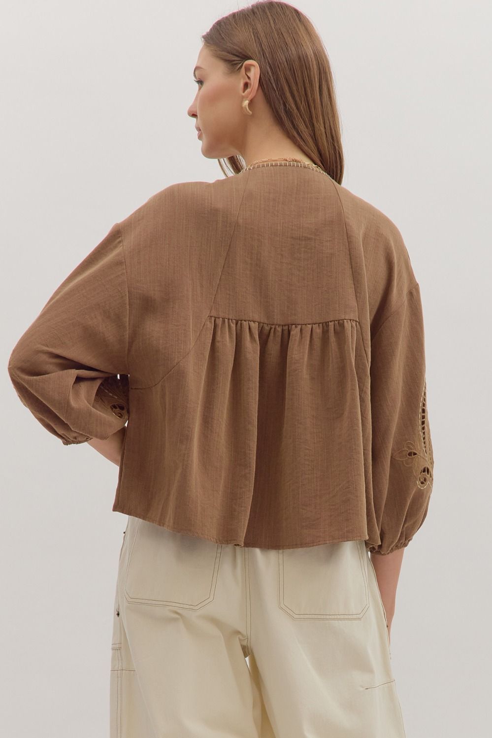 Brown Boho Blouse