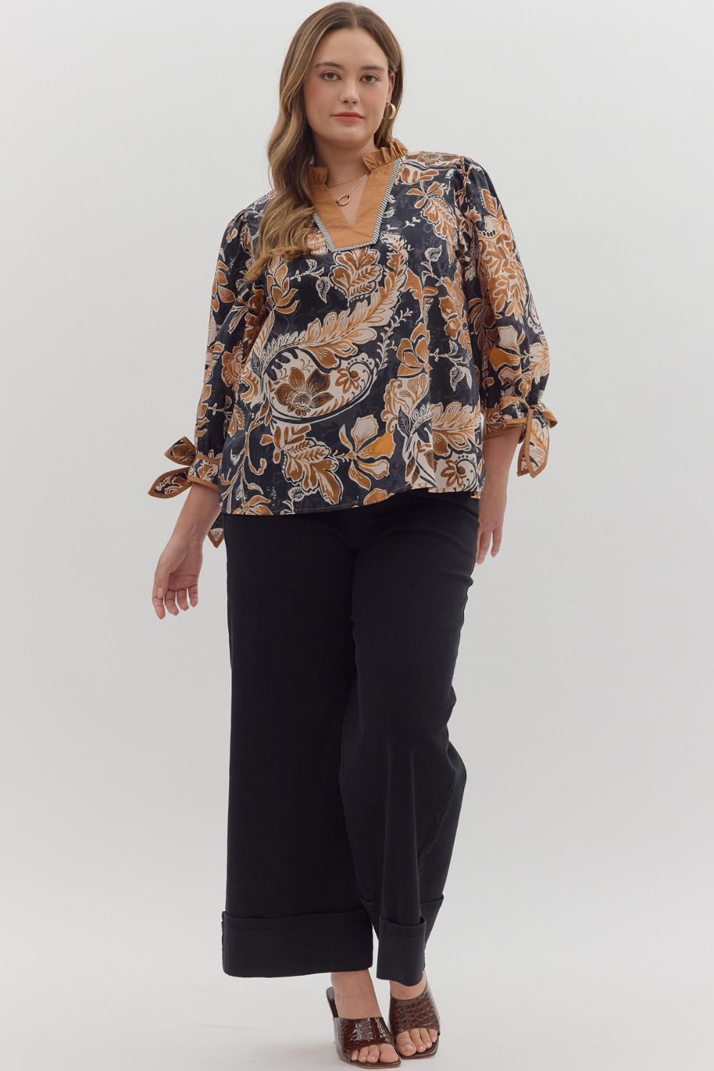Fall Paisley Blouse - Small-2X