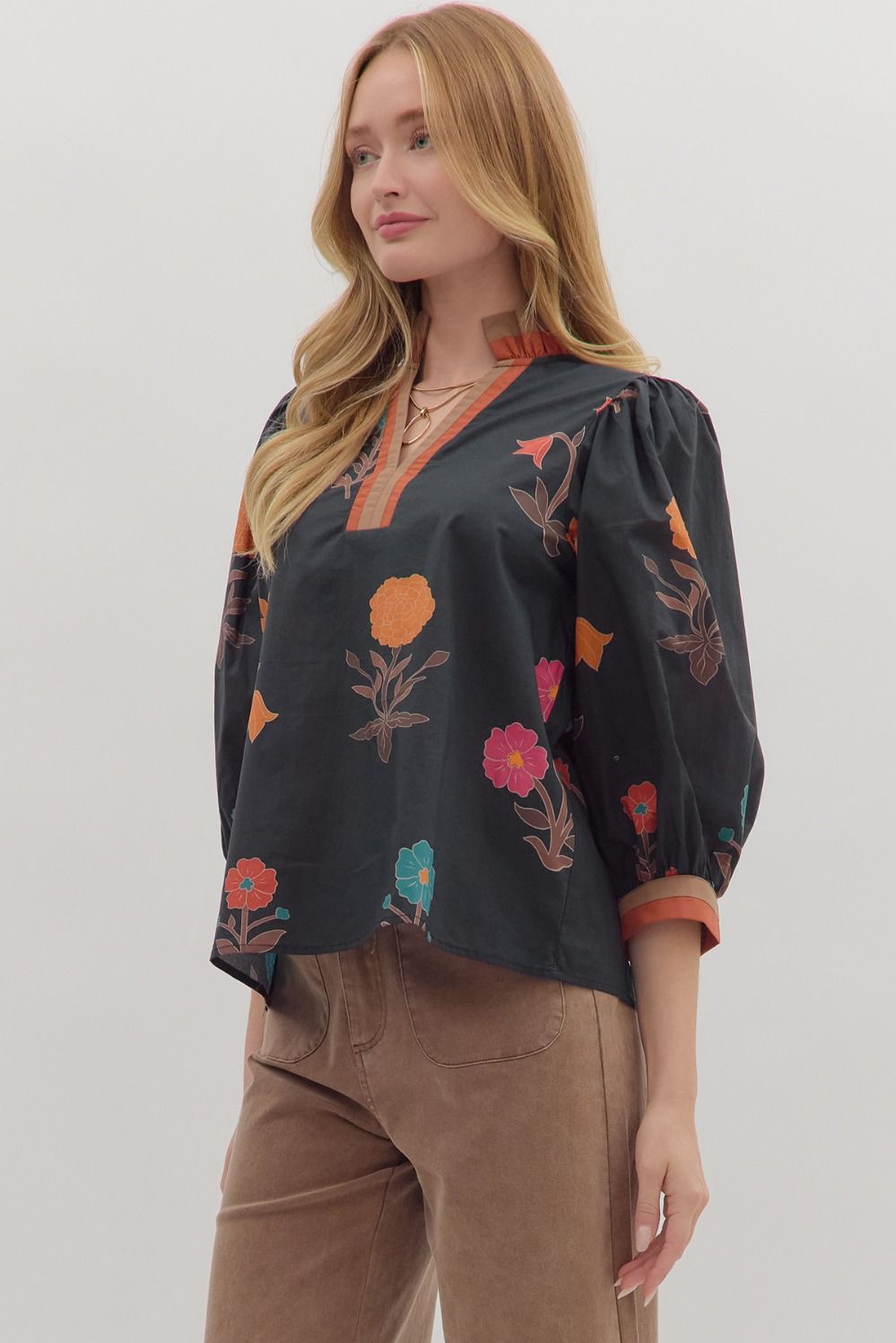 Black Floral Top