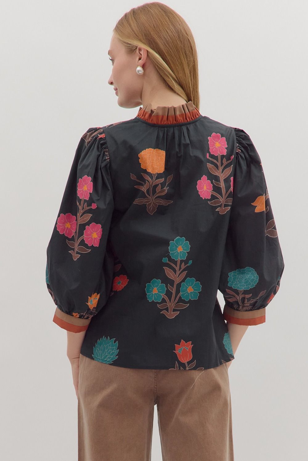 Black Floral Top