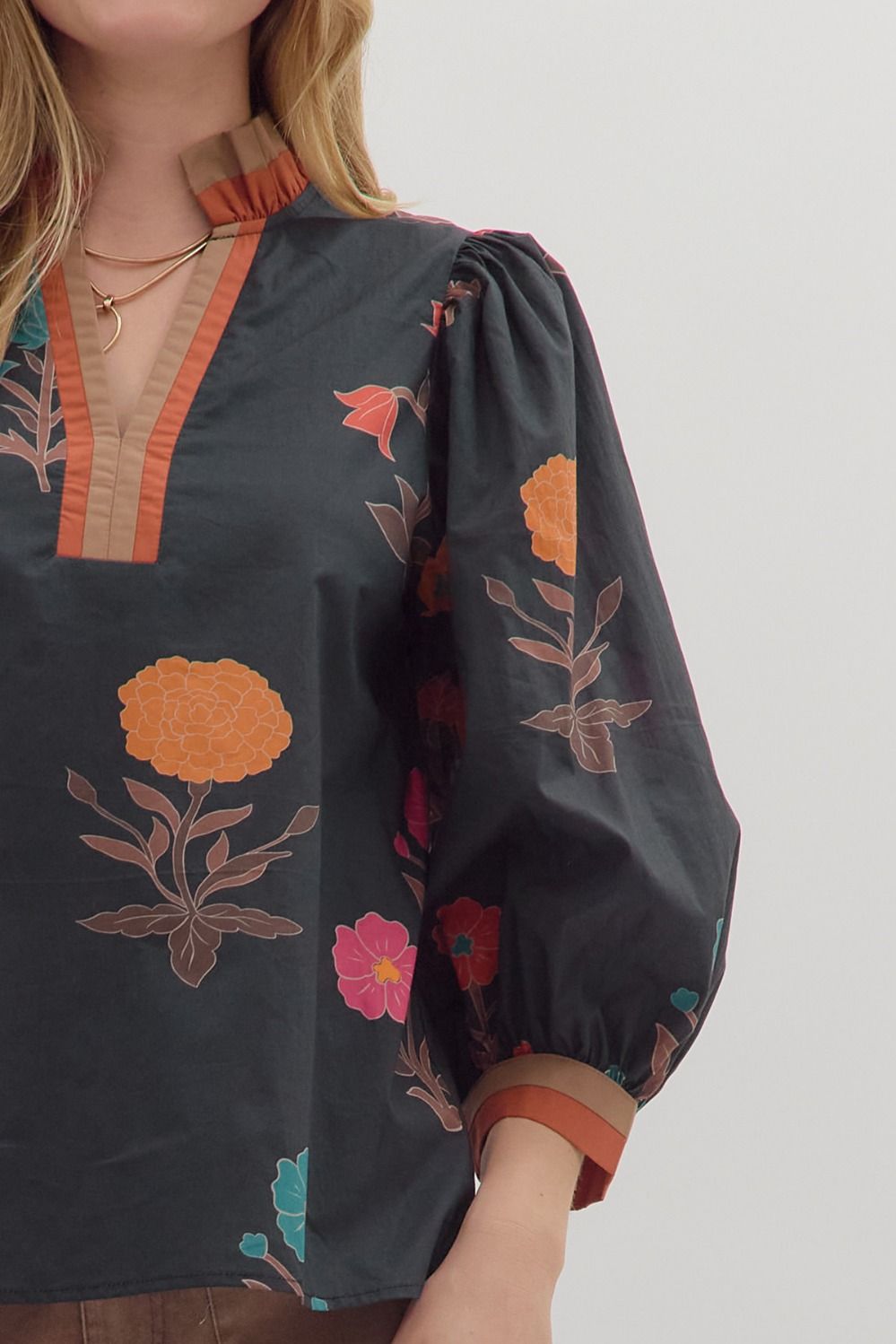 Black Floral Top