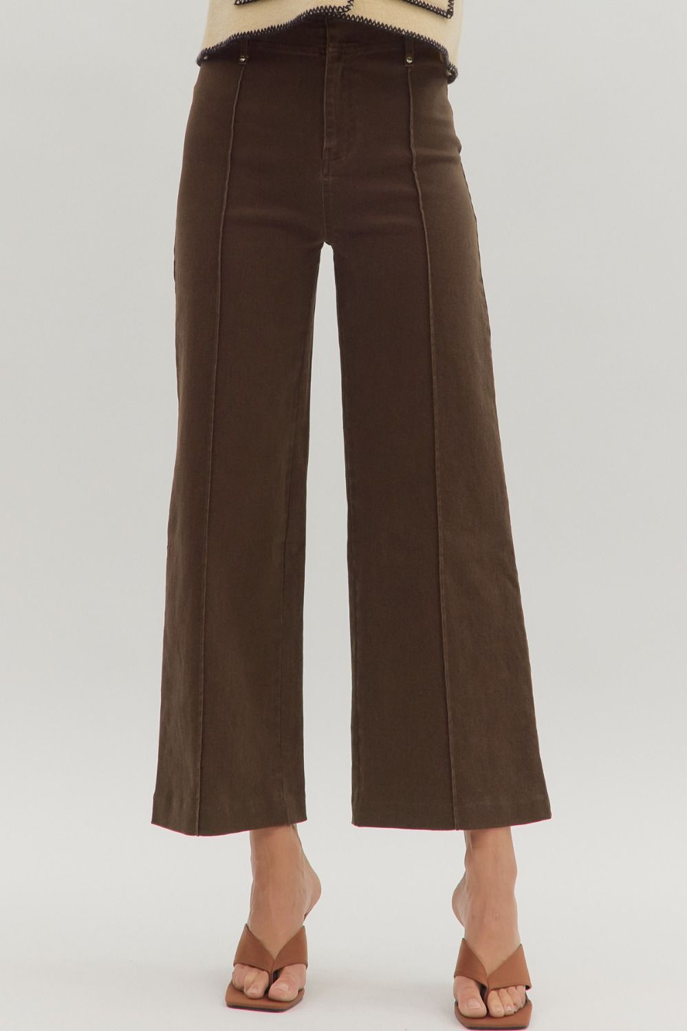 Brown Pants with Front Seam