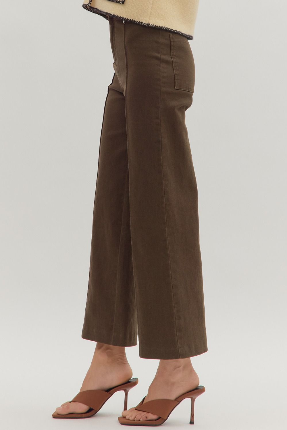 Brown Pants with Front Seam