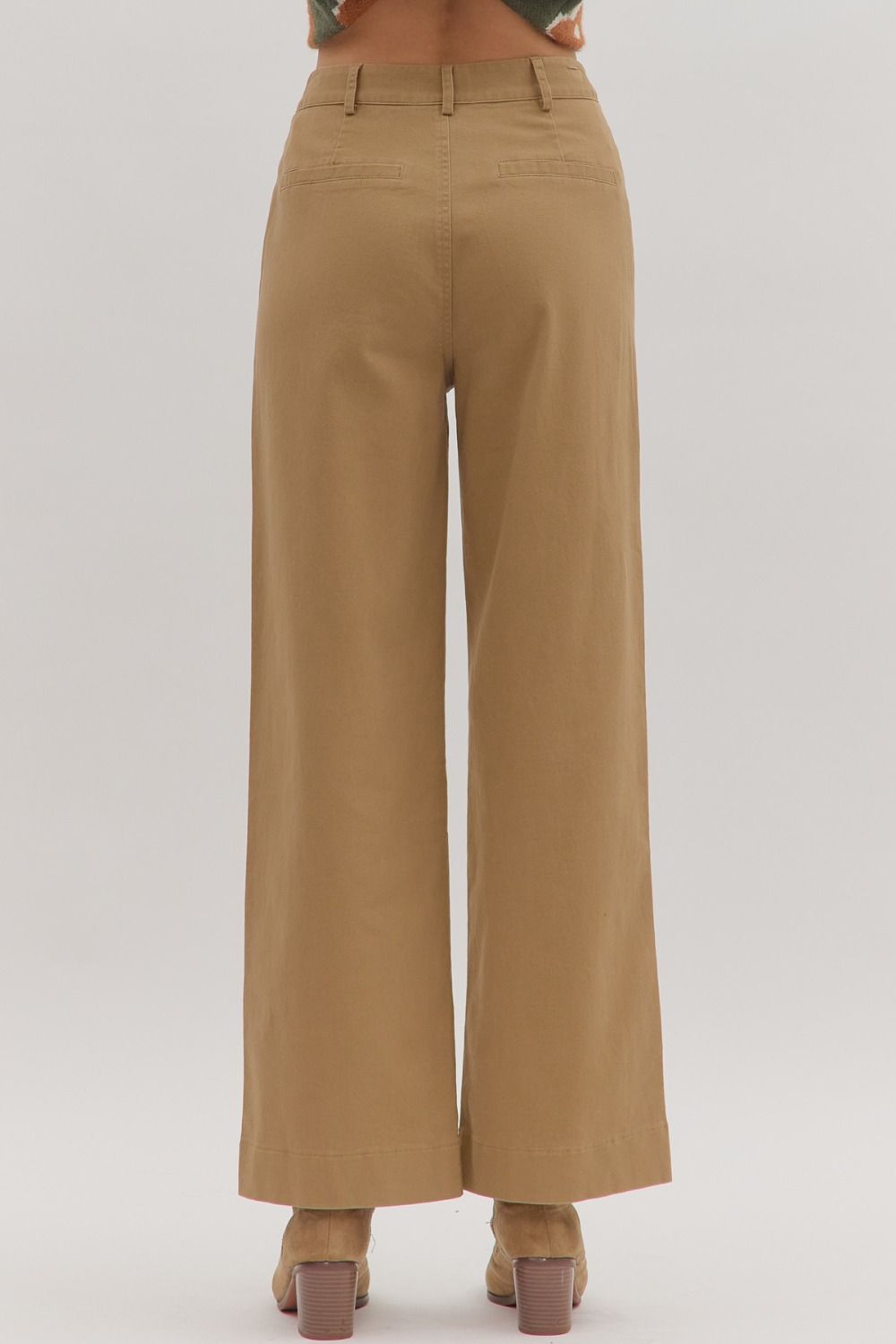 Camel Colored Pants with Front Pockets
