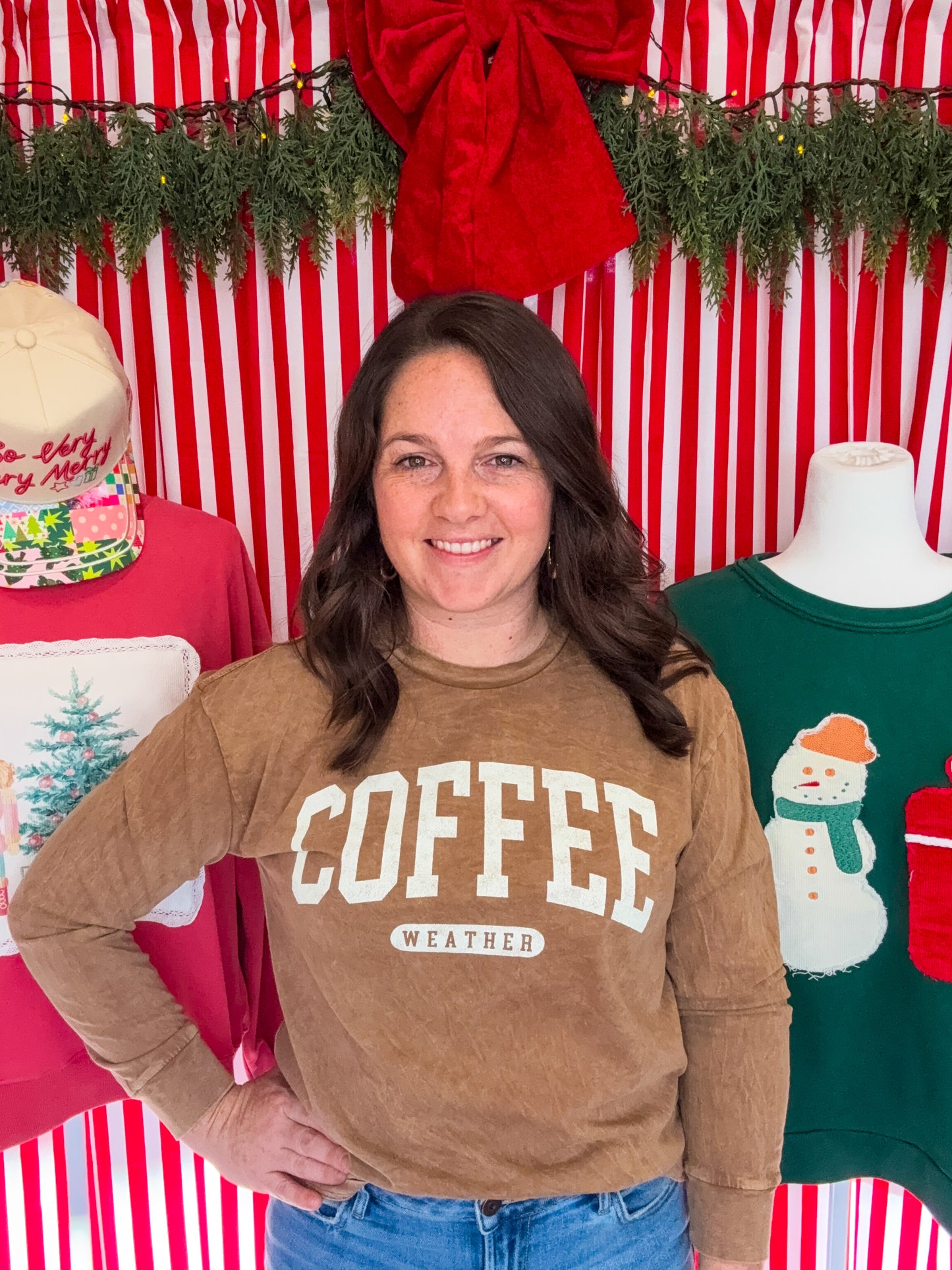 Coffee Weather - Long Sleeve Mineral Wash Shirt