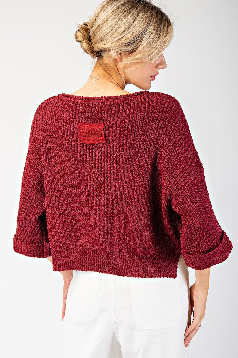 V-Neck Cranberry Sweater