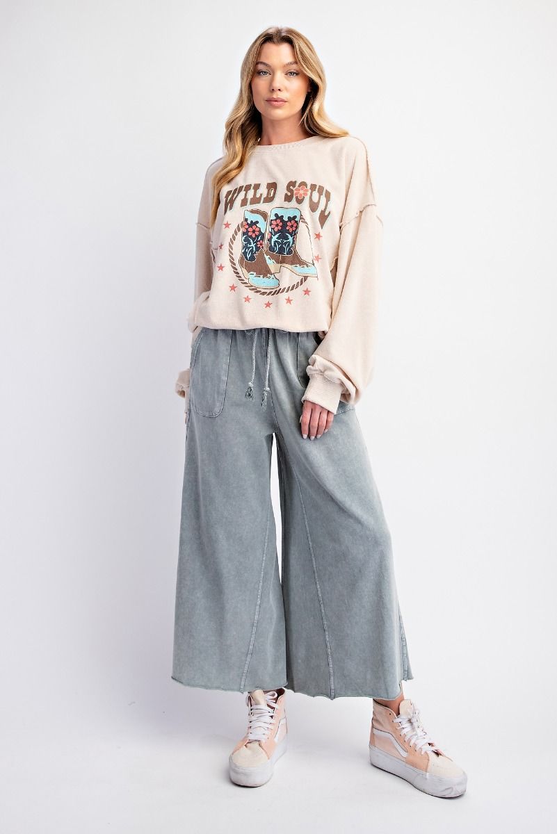 Easel Mineral Wash Pants - Faded Teal