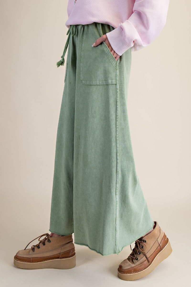 Easel Mineral Wash Pants - Juniper Green