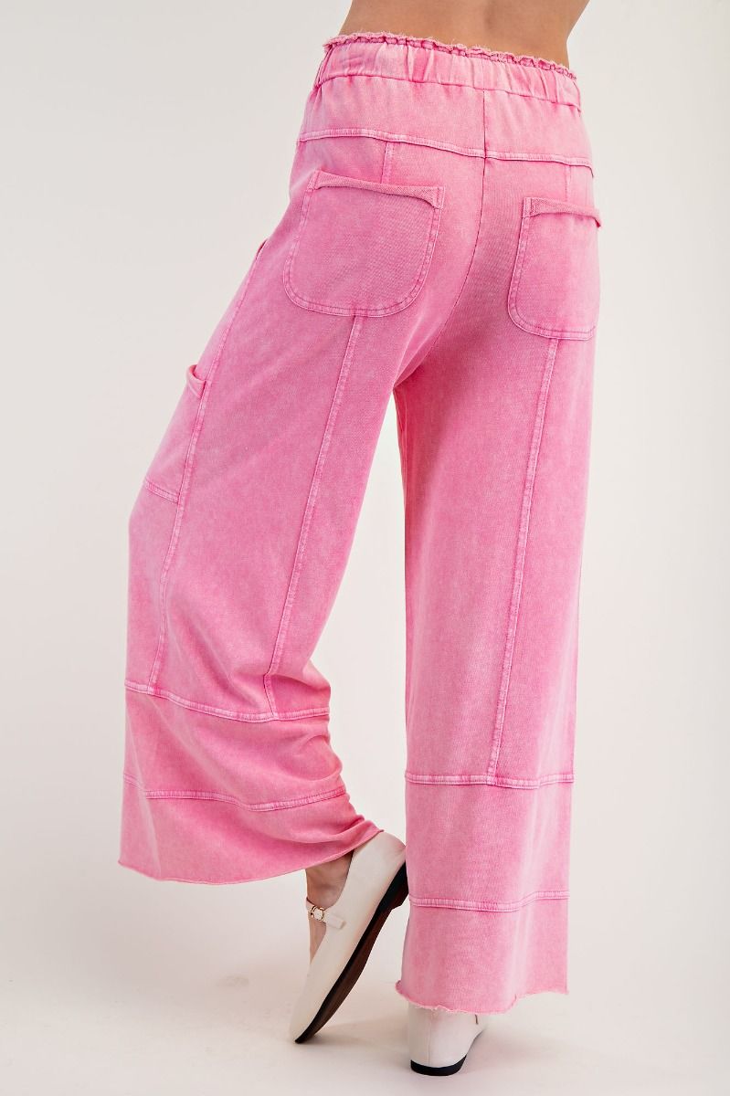 Easel Mineral Wash Pants - Barbie Pink