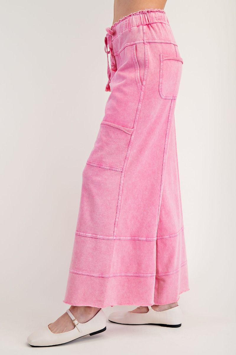 Easel Mineral Wash Pants - Barbie Pink
