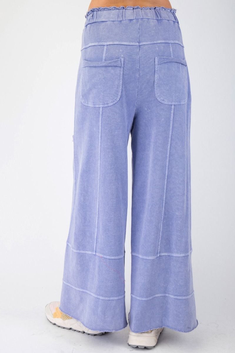 Easel Mineral Wash Pants - Misty Blue