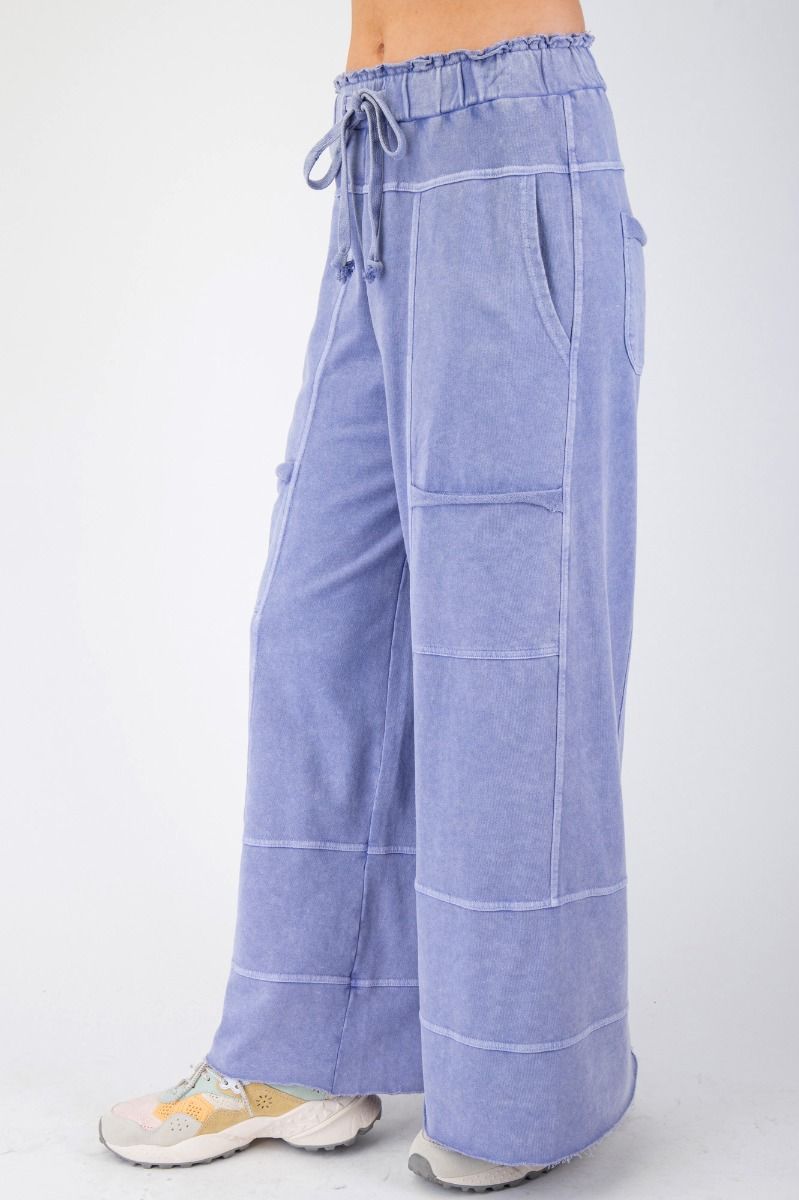Easel Mineral Wash Pants - Misty Blue