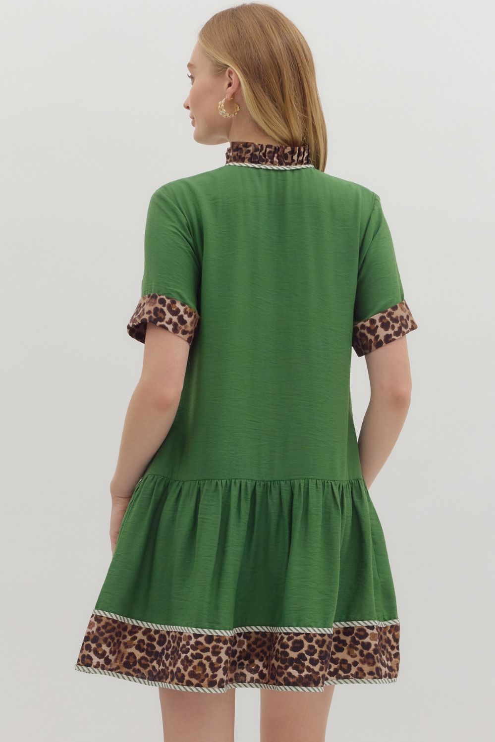 Fern Green & Leopard Dress