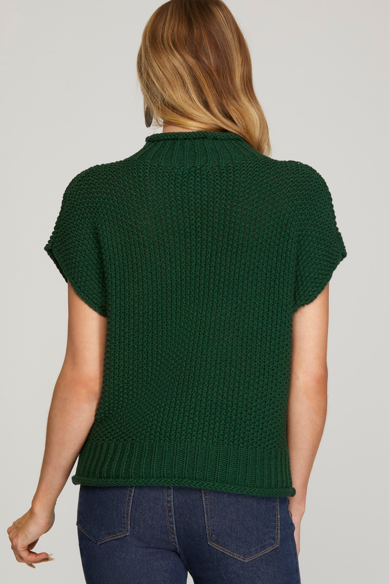 Short Sleeve Sweater - Green