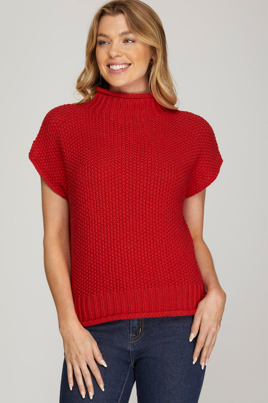 Sleeveless Sweater - Red