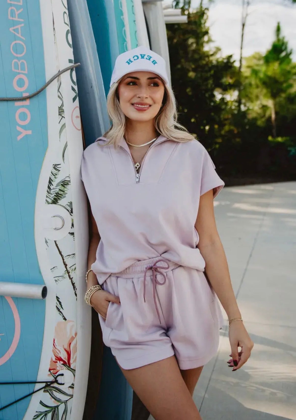 Blush Scuba Short Set