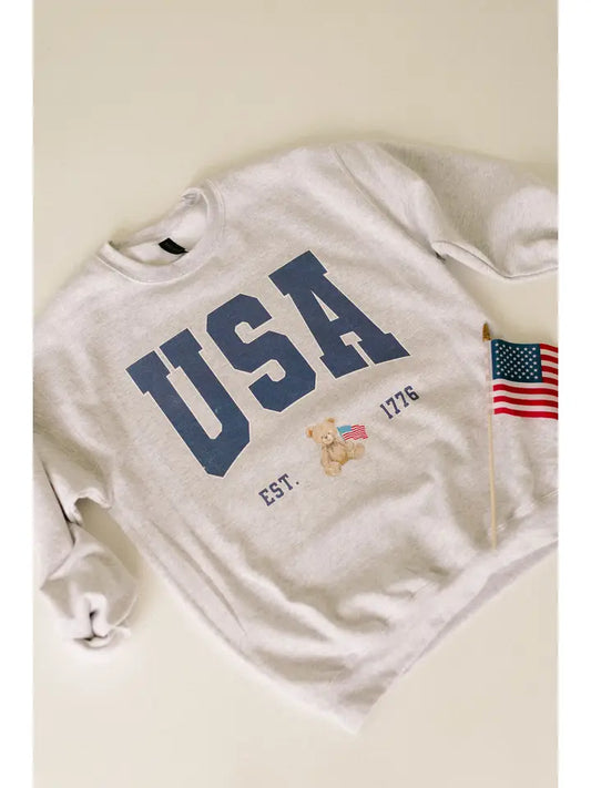 USA Teddy Bear Sweatshirt