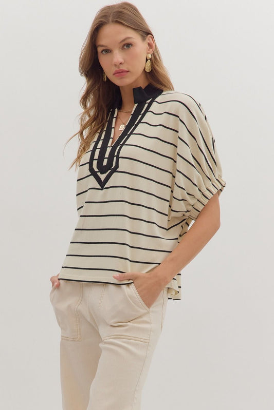 Black & White Striped Top
