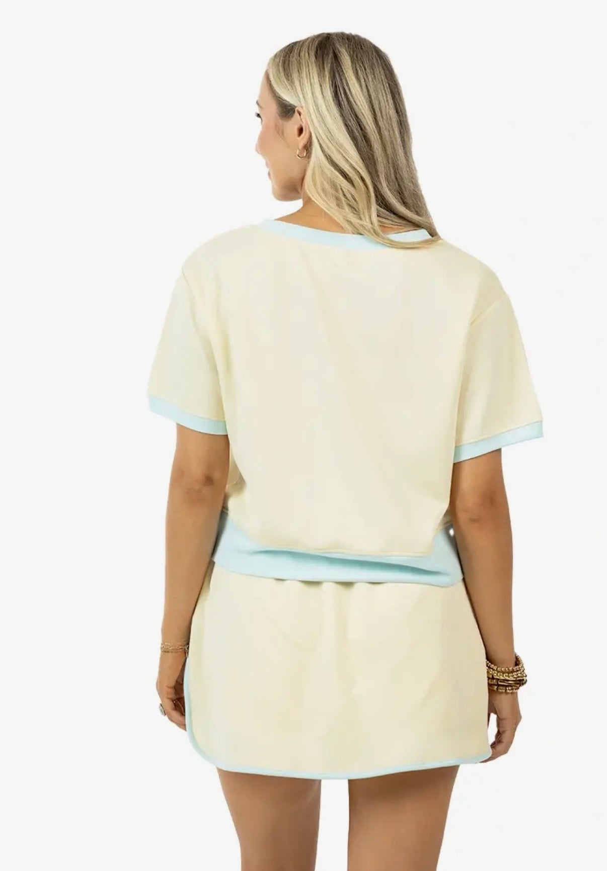 Yellow & Blue Skirt Set (with shorts)