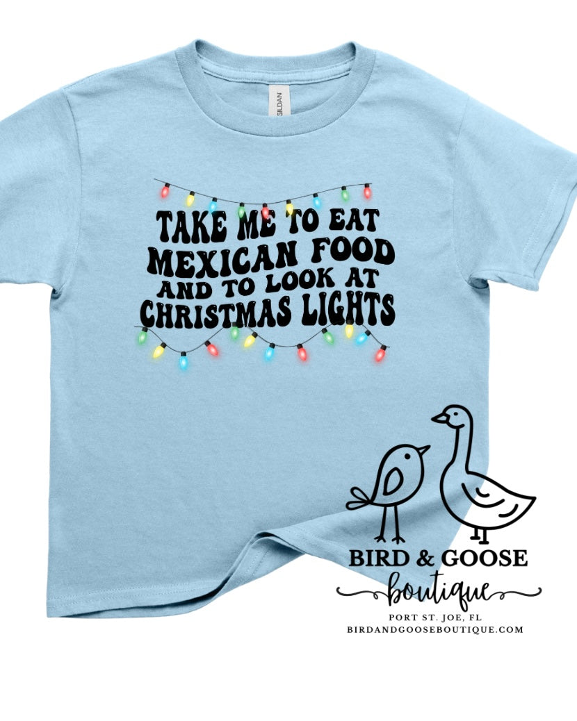 Mexican Food & Christmas Lights Youth T-Shirt