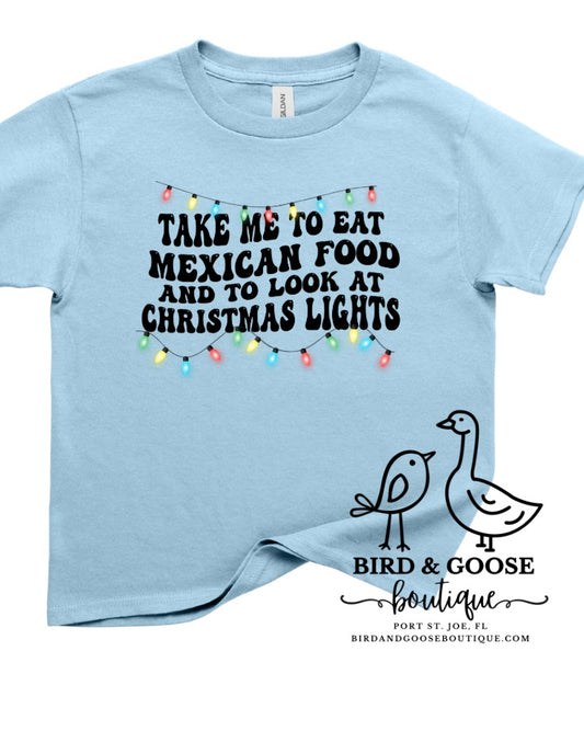 Mexican Food & Christmas Lights Youth T-Shirt