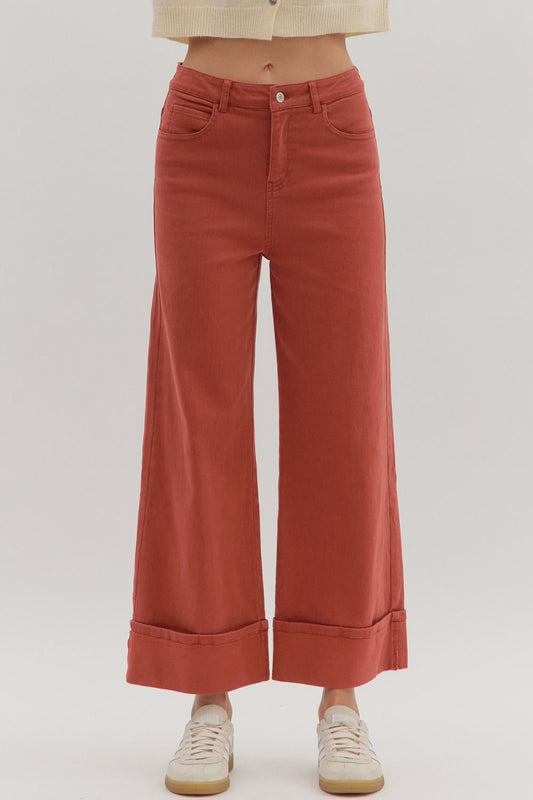 Rust Roll-Up Pants