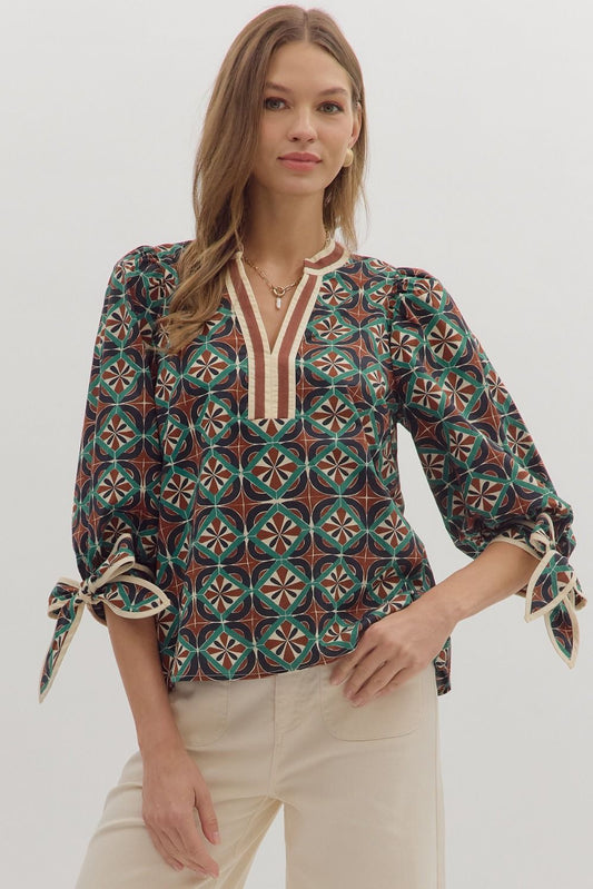 Fall Multi-Color Abstract Top