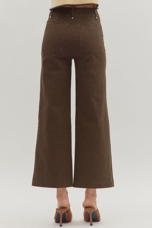 Brown Pants with Front Seam