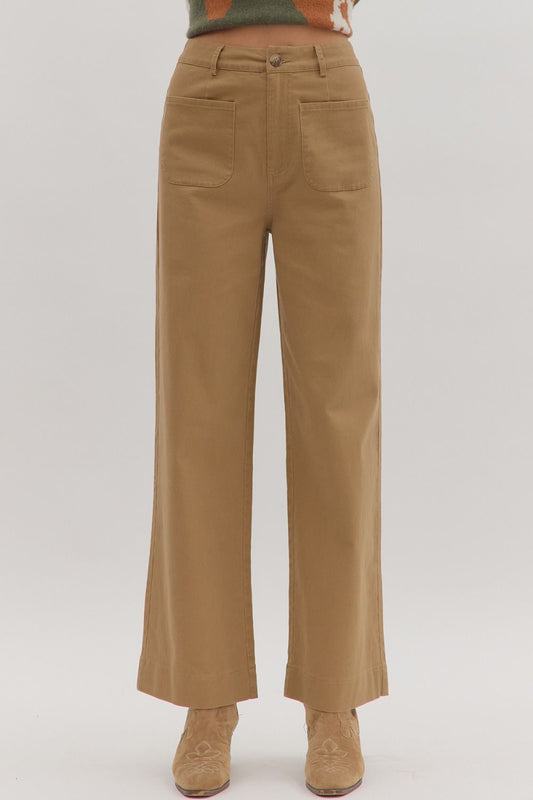 Camel Colored Pants with Front Pockets