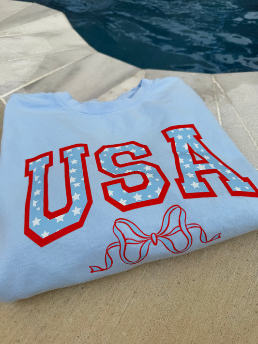 USA Sweatshirt with Bow