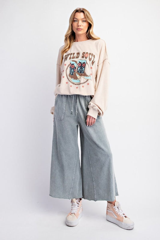 Easel Mineral Wash Pants - Faded Teal