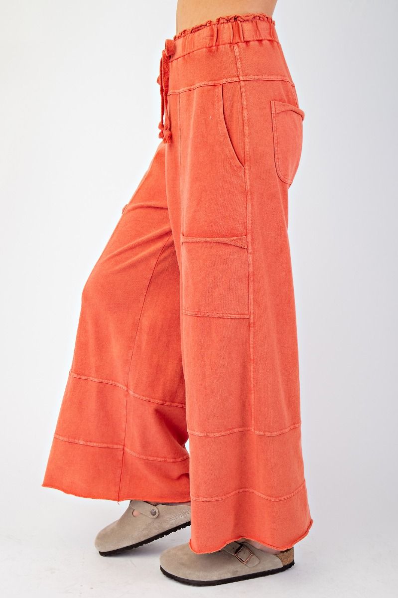 Easel Mineral Wash Pants - Orange