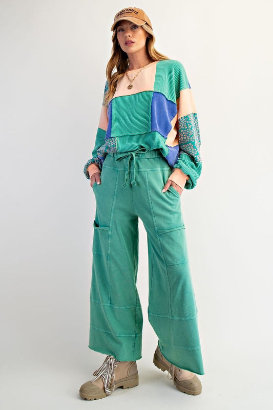 Easel Mineral Wash Pants - Evergreen