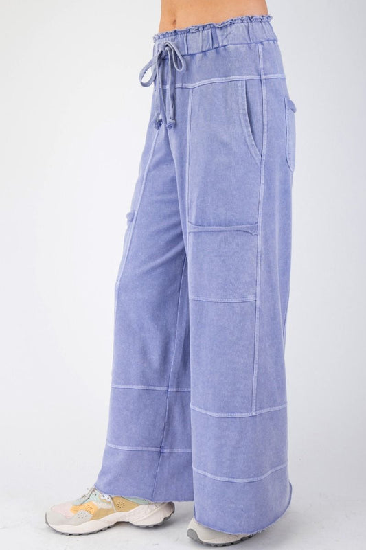 Easel Mineral Wash Pants - Misty Blue