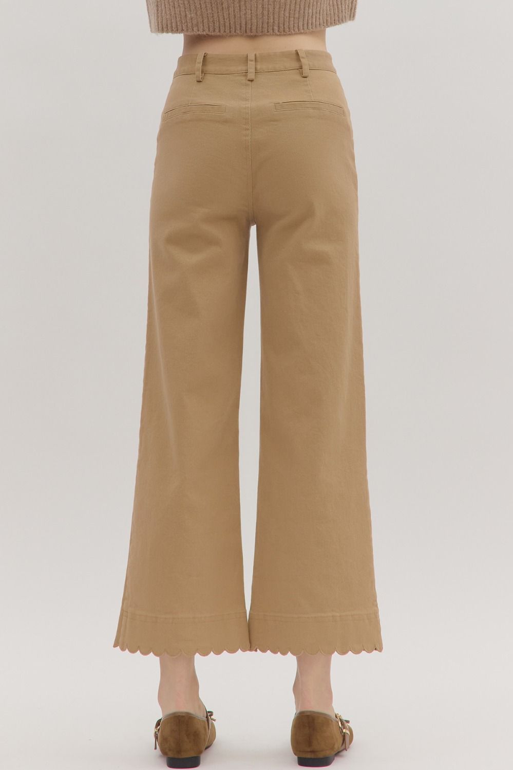 Camel Scallop Edge Pants
