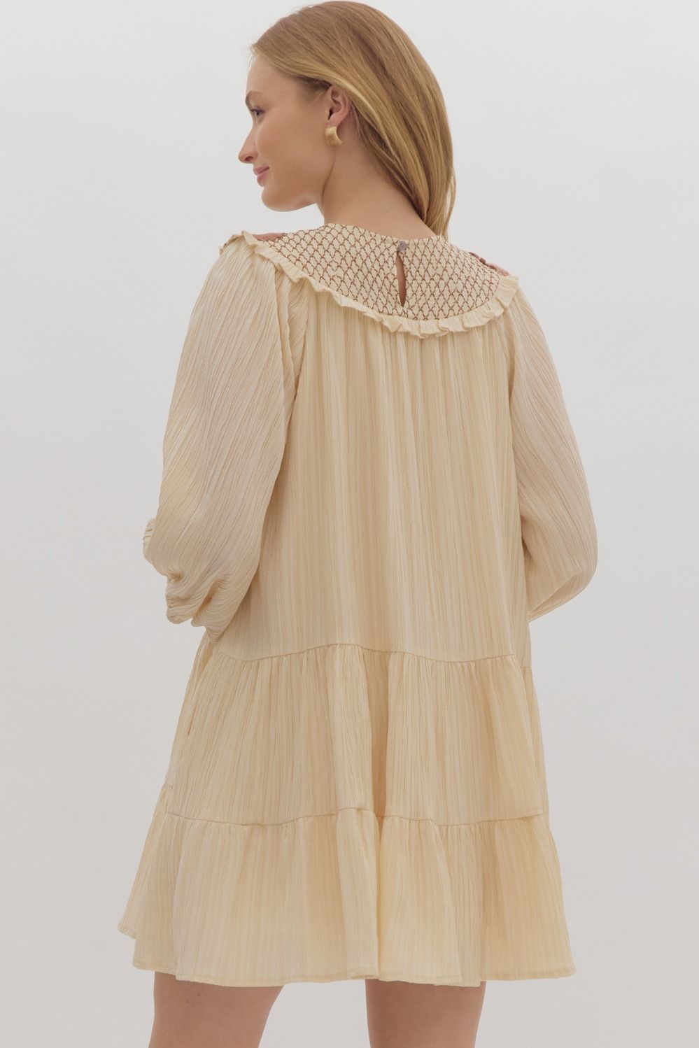 Smocked + Stitched in Ecru